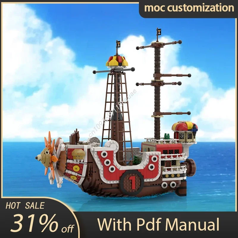 

2015pcs Moc Animation Movie Sailboat Model Thousand Sunny Building Blocks Set Assembly Bricks Creativity Toys Kid Education Gift