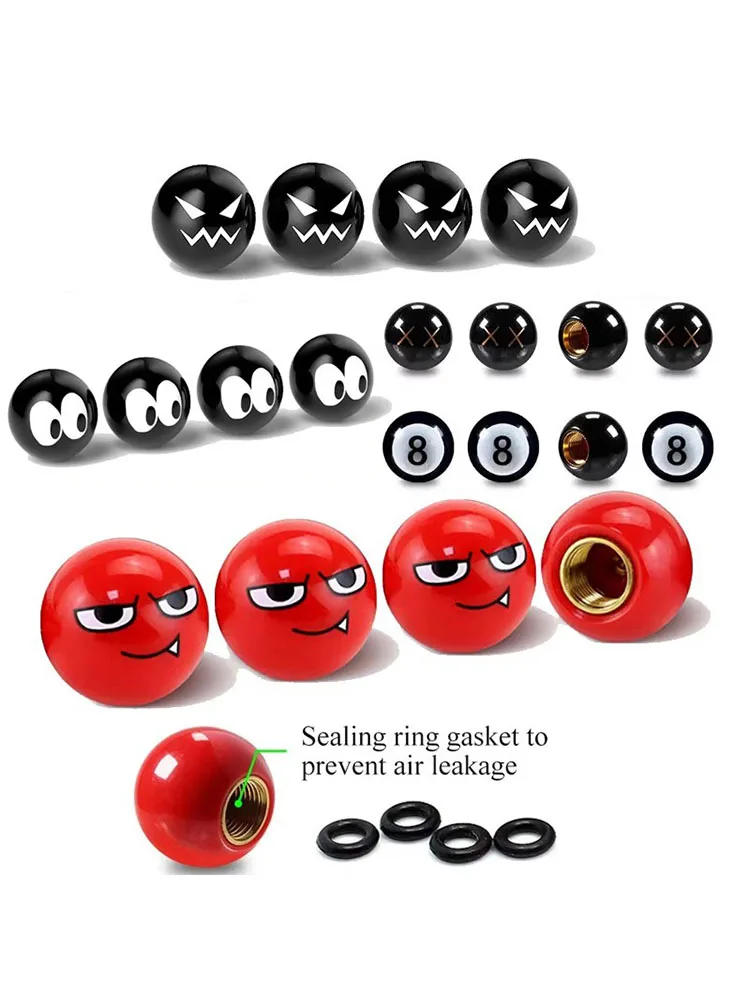 AliExpress 4PCS/Set Universal Cute Wheels Tires Valves Decorative Round Ball Car Van Rustproof Dust Air Leakproof Car Bike Motorcycle Caps