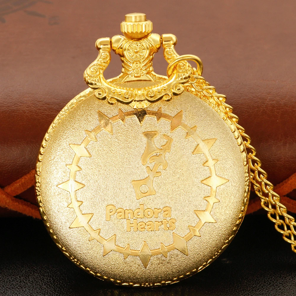 Golden Pandora Magic Box Thorn Emblem Embossed Quartz Pocket Watch Retro Men's and Women's Necklace Pendant Clock Gift