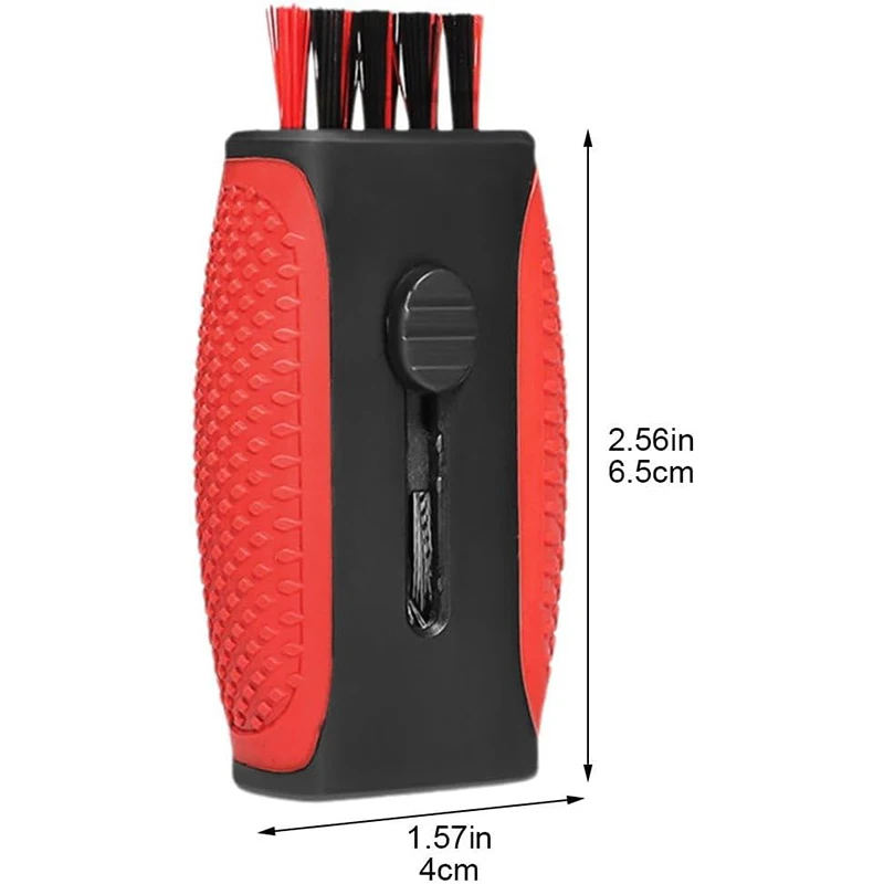 Golf Club Cleaning Brush with Dual-Head Design & Dual-Textured Soft/Hard Bristles Suitable for Golf Clubs