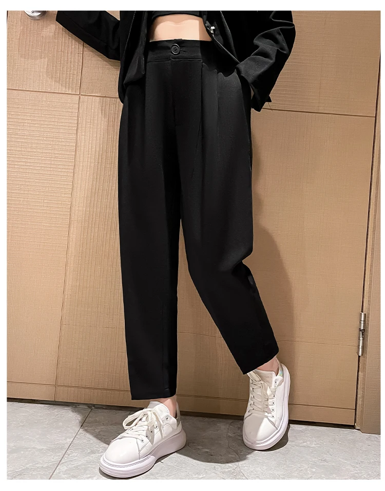 Schwarzer Blazer für Teenager-Mädchen, Cigarette-Hose, Ganzjahres-Bestseller, Hochgeschnittene Lange Hose, Koreanische Kinder-Hochzeitsmode, Formelle Hose – Detail 10