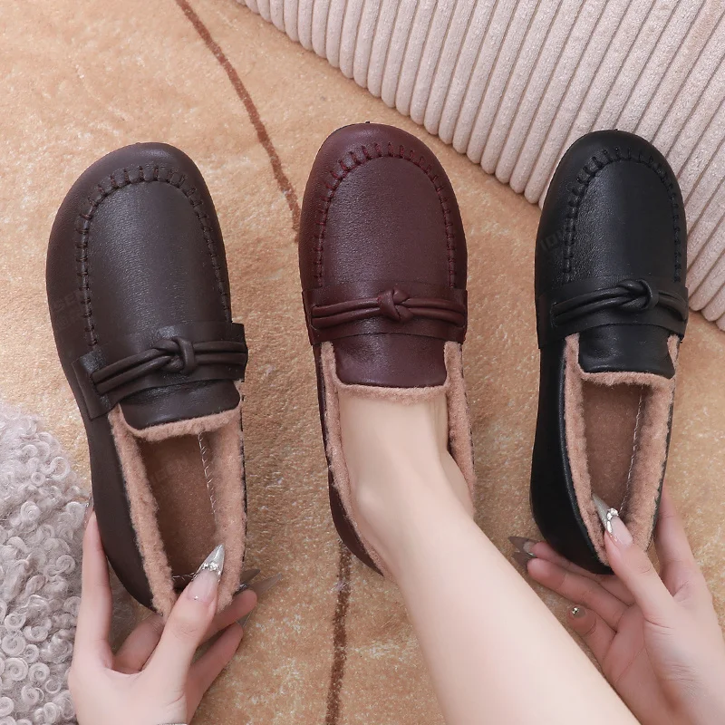 새로운 겨울 여성 벨벳 면화, 한국 스타일의 유행과 다재다능한 어머니 신발, 두꺼운 따뜻한 부츠