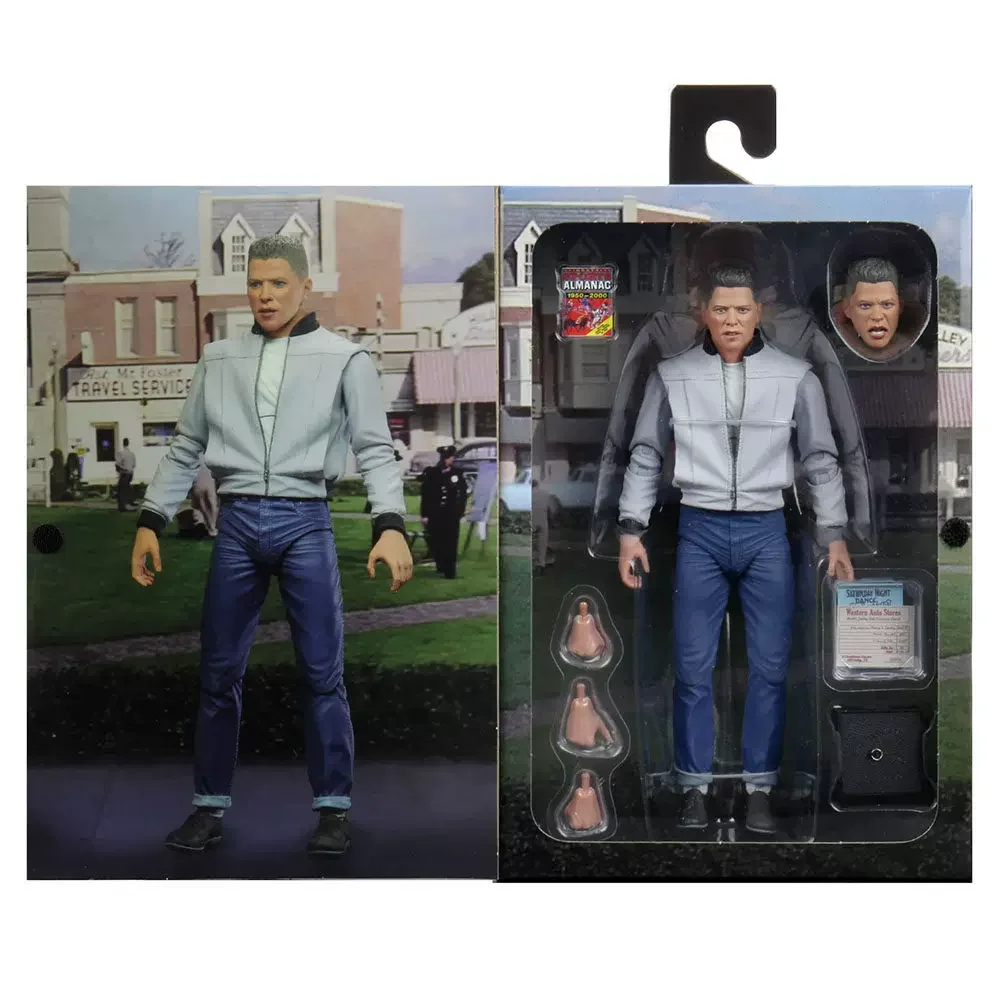 Op voorraad: NECA 53606, Back to the Future, de 7 inch grote, gedetailleerde actiefiguur van Biff Tannen, een verzamelmodel.