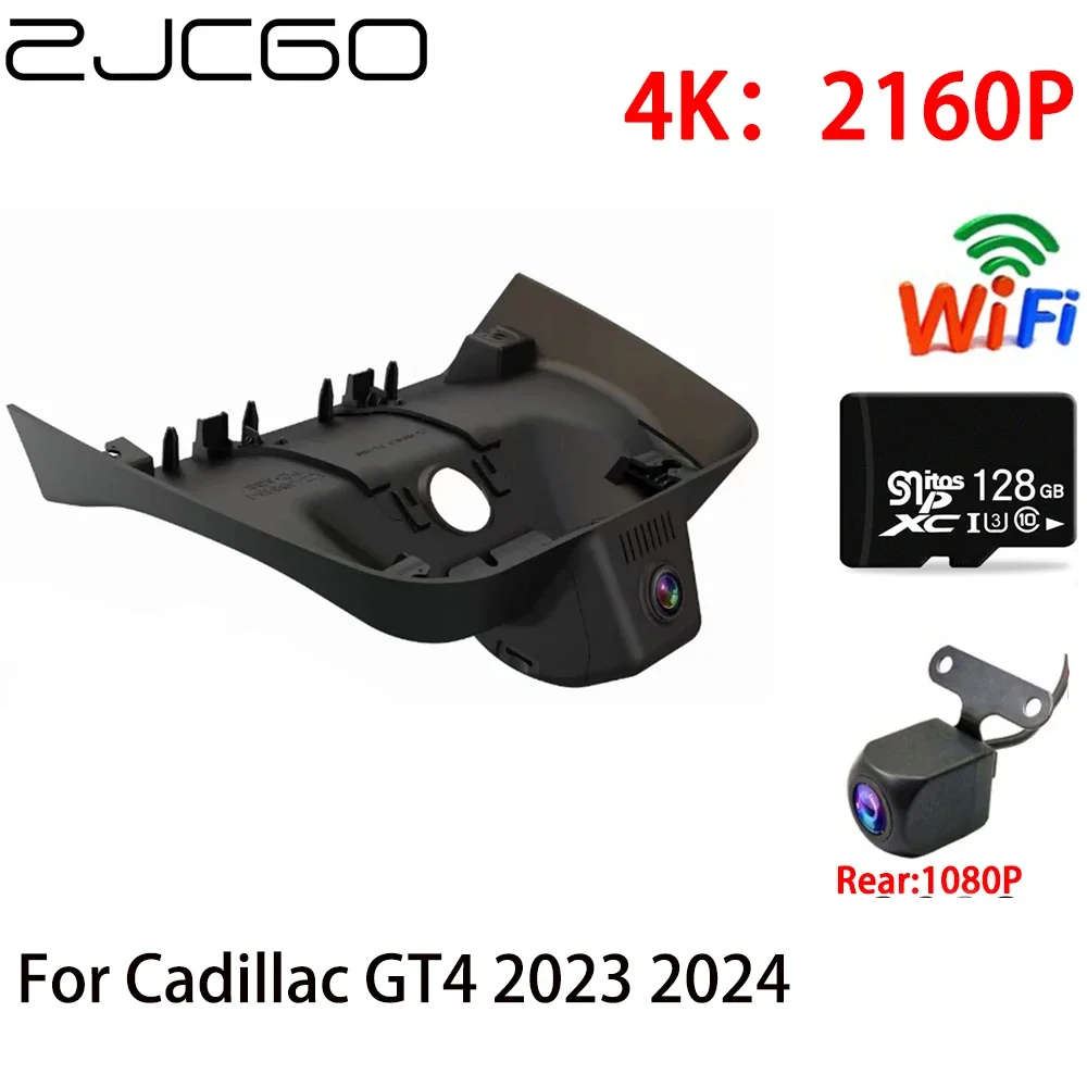 

ZJCGO 2K 4K Car DVR Dash Cam Wifi Front Rear Camera 2 Lens 24h Parking for Cadillac GT4 2023 2024