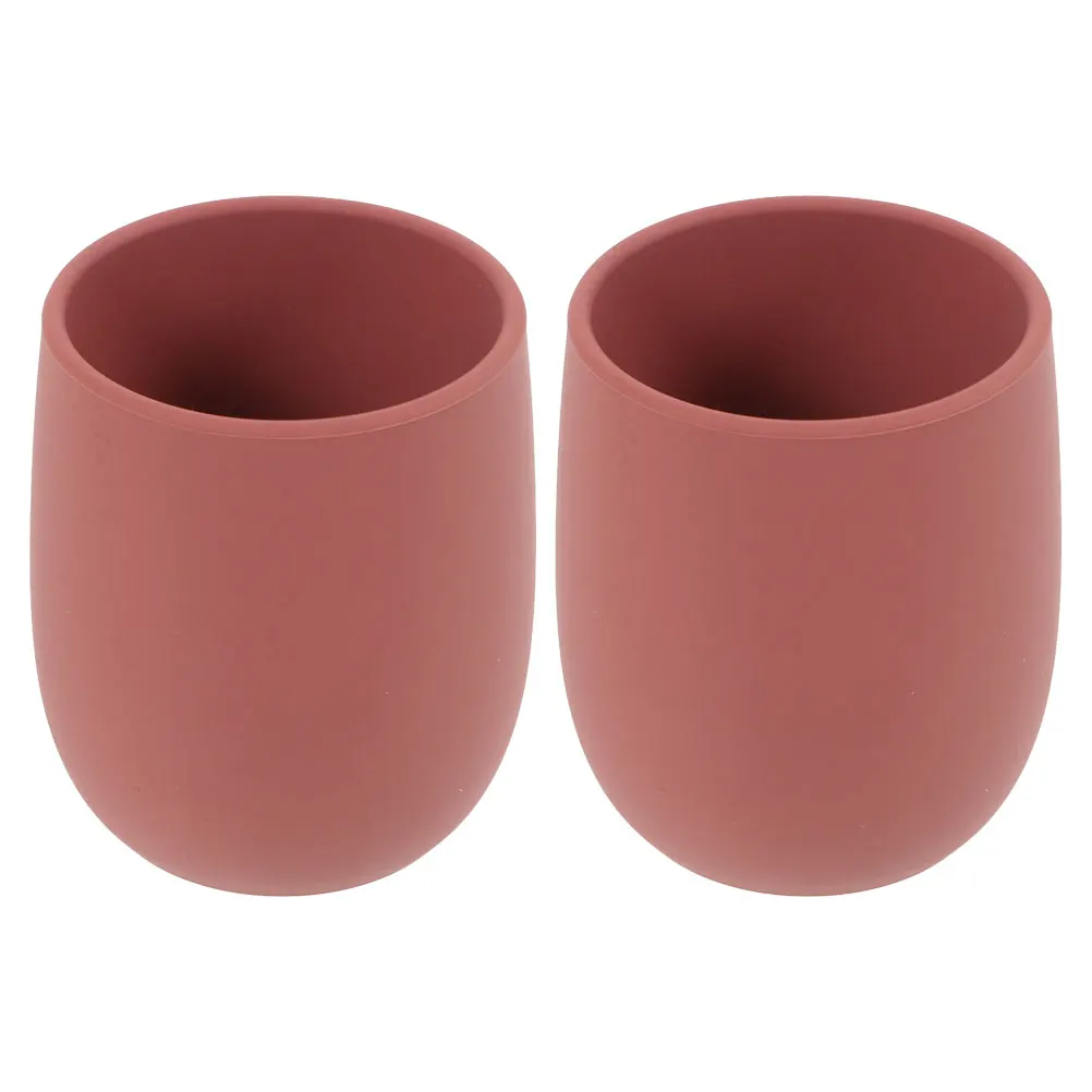

2pcs Baby Training Water Cup Kids Silicone Cups High Temp Resistance Toddler Open Cup Mini Size Safe Food Grade