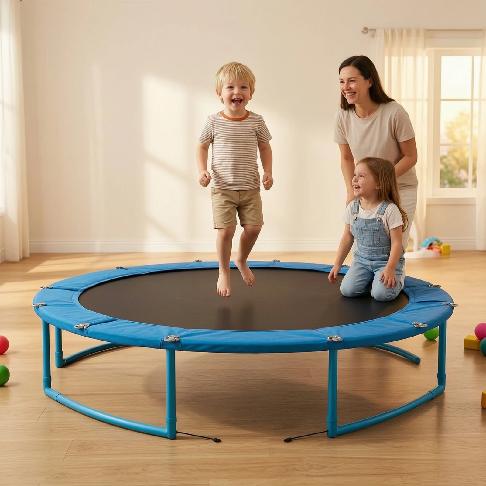 Trampoline Jumping Mat Round Replacement Trampoline Mat Heavy-Duty Resistant for Backyard, Indoor Gym view 6