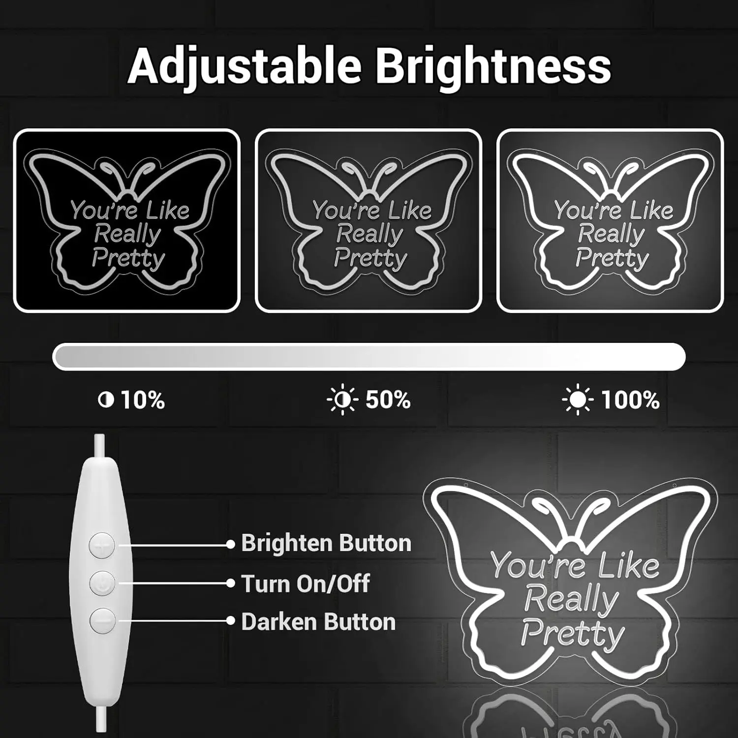 ป้ายไฟนีออน LED รูปผีเสื้อสีขาว ดีไซน์สวยงาม สำหรับตกแต่งผนัง 5/12V ปรับความสว่างได้ เหมาะสำหรับห้องนอนวัยรุ่นหญิงสาว ของขวัญงานแต่งงาน