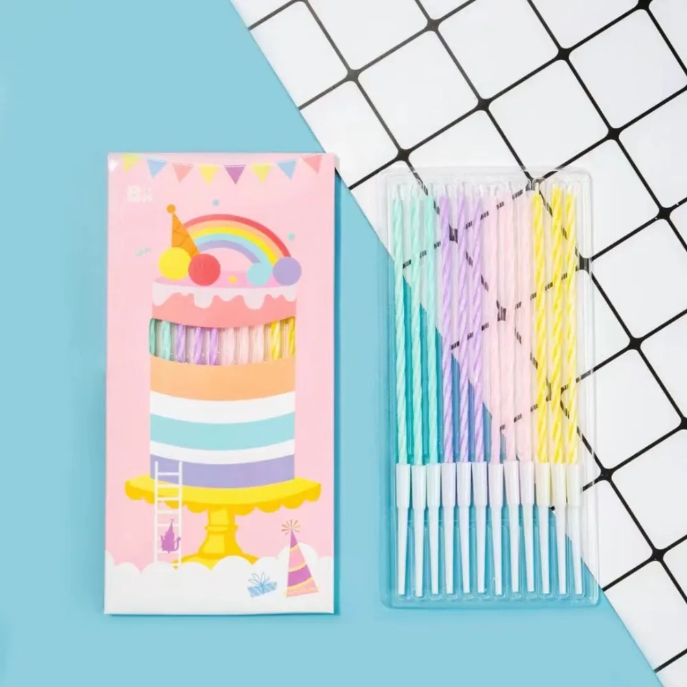 12pcs, Birthday Candles, Candy Color Birthday Party Photo Props, Rainbow Cake Decorations, Anniversary CakeCandles