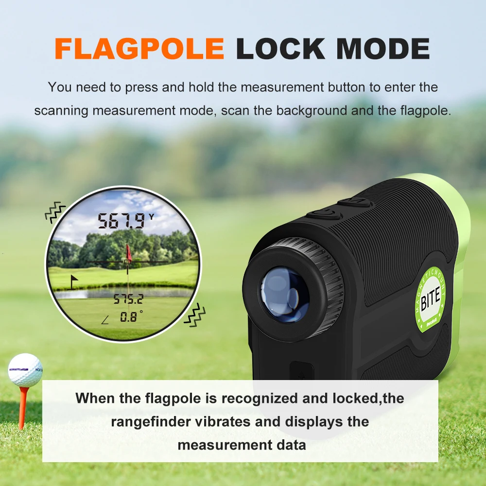 Imagem -03 - Rangefinder Nohawk Golf com Slope Switch Range Finder Golfe Magnético Alta Precisão Bloqueio de Bandeira Vibração Foco Rápido Novo