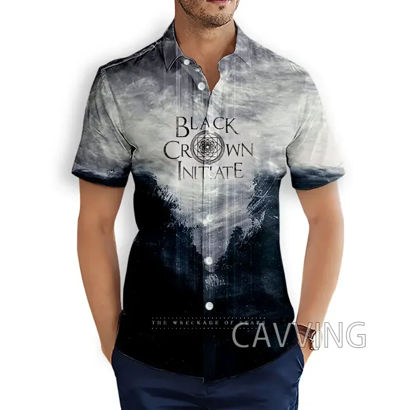 CAVVING 3D Printed  Black Crown Initiate  Rock  Fashion Casual Shirts Men's  Short Sleeves Loose Breathable  Hawaii  Shirts