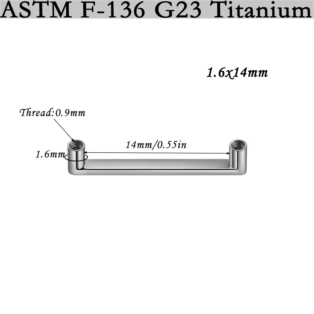 G23 Titanium Surface Piercing Double Threaded Dermal Anchor