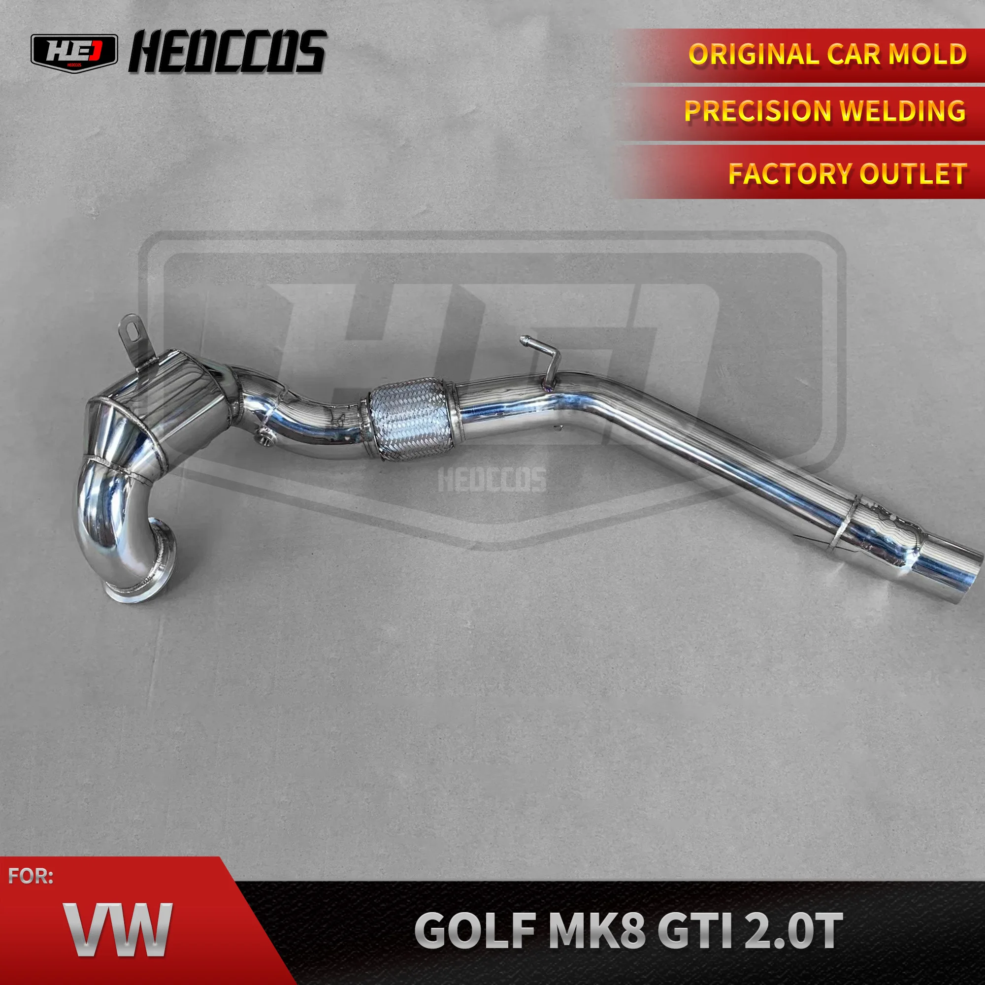 

HEO High flow catless exhaust downpipes for VW Golf MK8 GTI 2.0t downpipe Without thermal insulation material