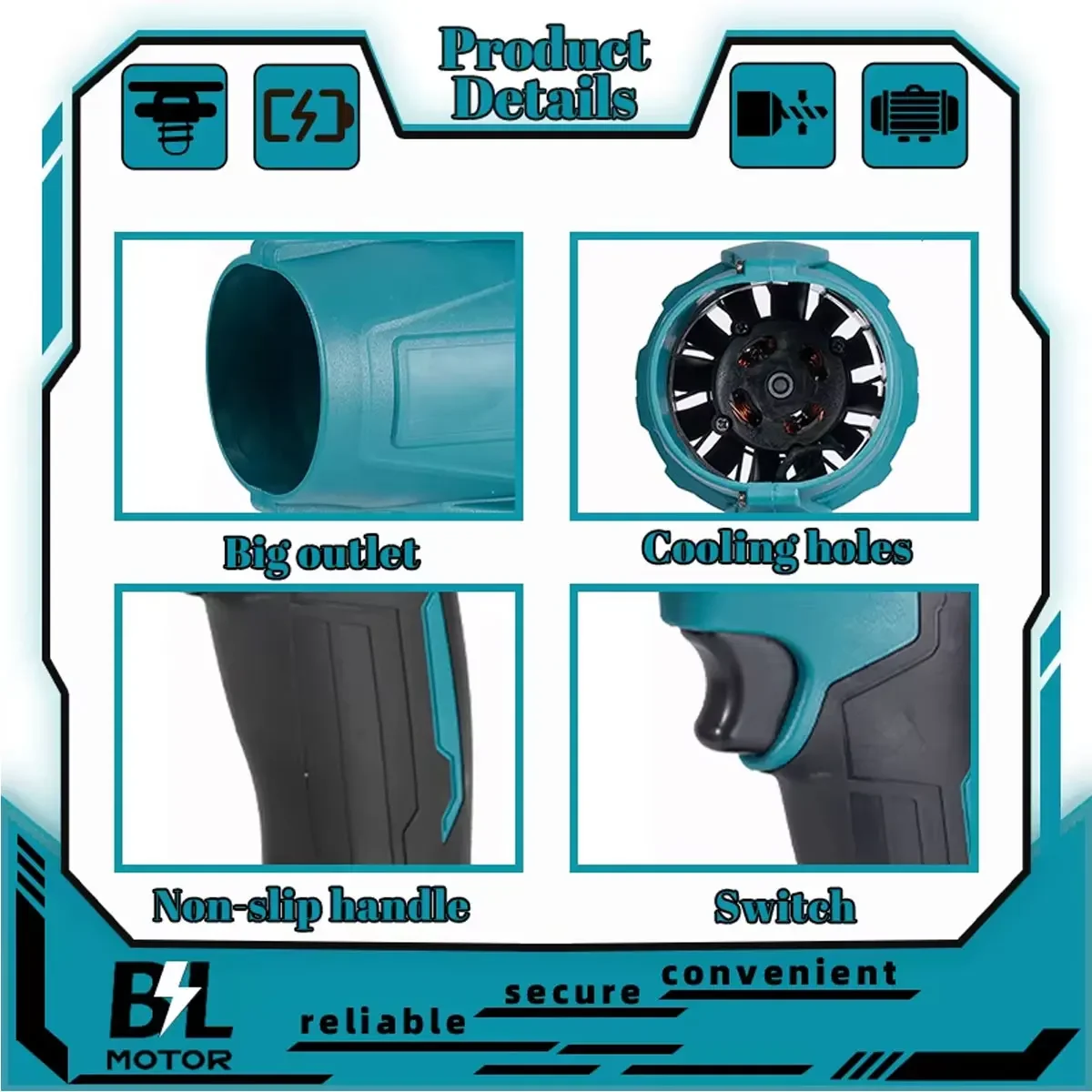 브러시리스 1000W 전기 터보 블로워 제트 팬 강력한 차량 건조기 휴대용 먼지 제거 도구 휴대용 덕티드 터보팬