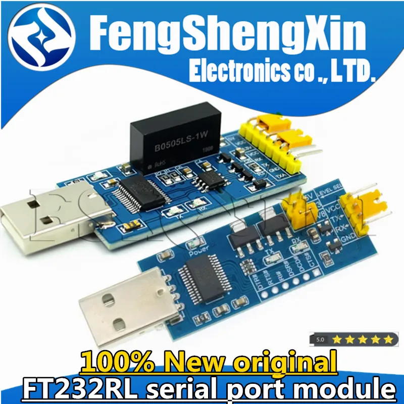 Módulo de Porta Serial FT232RL, Porta Serial USB para TTL, Placa de Isolamento Optoeletrônica, 5V, 3.3V, Nível 1.8V, Baixe a Linha Burn