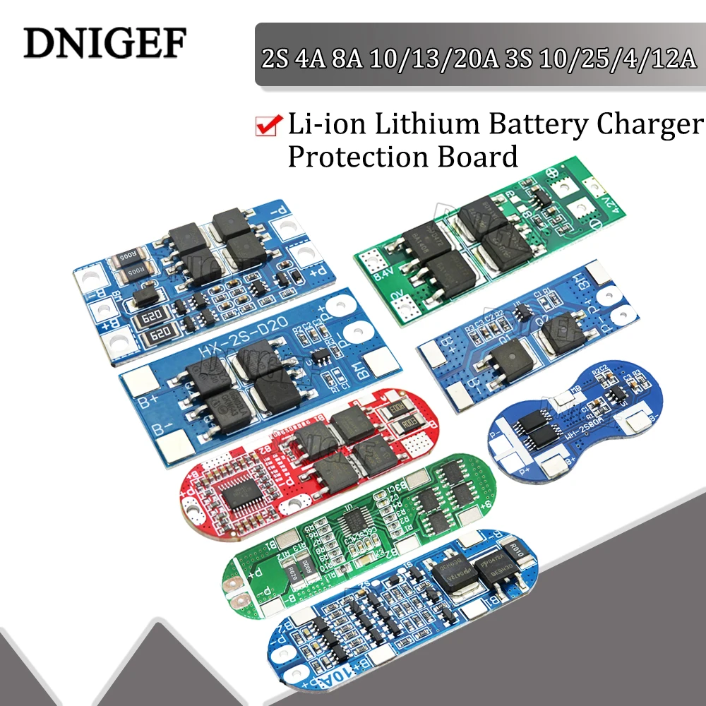 2S 4A 8A 10/13/20A 3S 10/25/4/12A Li-ion Lithium Battery 18650 Charger PCB BMS Protection Board For Drill Motor Lipo Cell Module