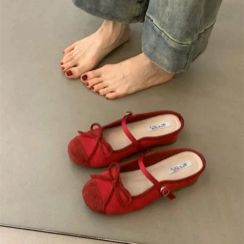 Mezze pantofole con punta a fiocco da donna estate antiscivolo interno rialzante scarpe Mary Jane per donna sandali traspiranti con suola morbida pantofole