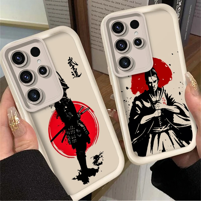 اليابان شبح الوجه الساموراي قضية الهاتف لسامسونج غالاكسي S24 S25 S23 الترا S22 S21 زائد FE A36 A56 A26 A16 A06 A15 A25 A35 A55 5G