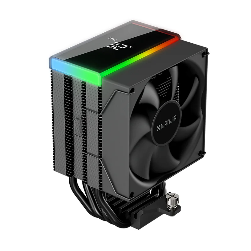 Cooler de CPU XWANJIA com Display Digital de Temperatura, Radiador com 4 Tubos de Calor para LGA1851/1700/1200/115X AM4 AM5