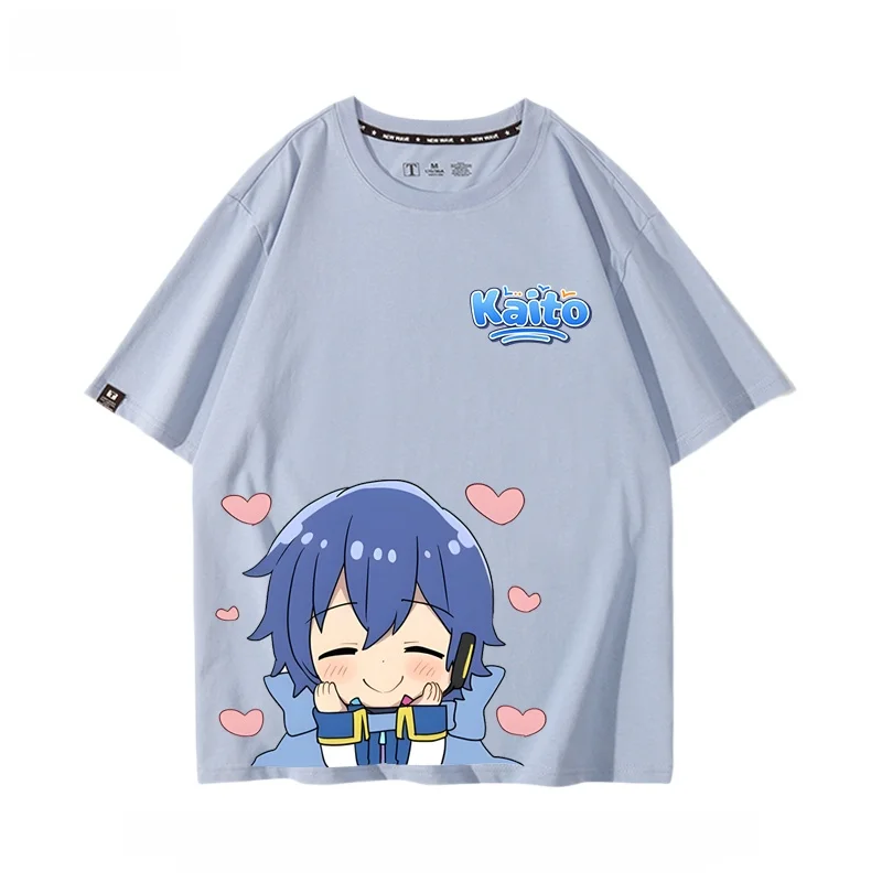 kaito-vocaloid-バーチャルシンガートレンディブランド純綿半袖-tシャツユニセックスユース夏通気性ラウンドネックトップ