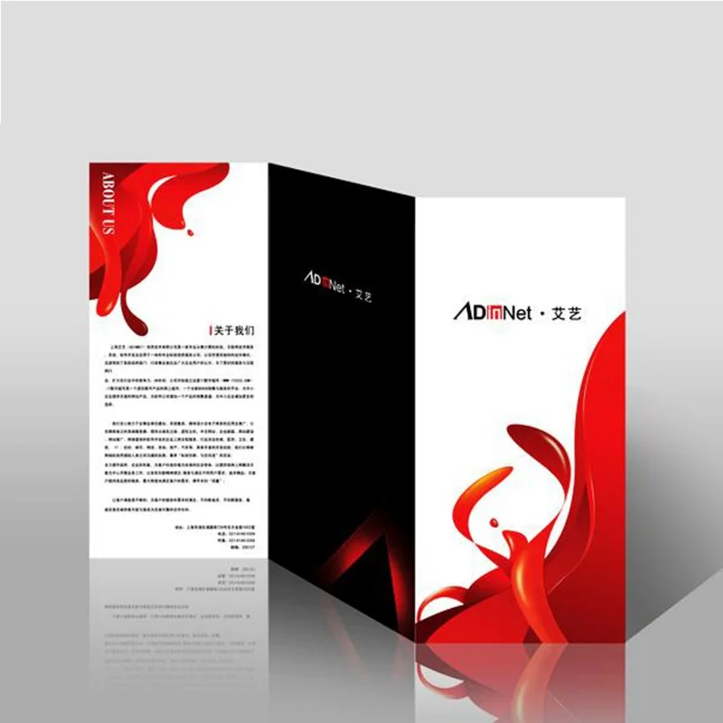 Customized product.High Quality Brochure Printing Flyer Pamphlet Holder Leaflet Service A3 A4 A5 Custom Size Courier Design Leaf