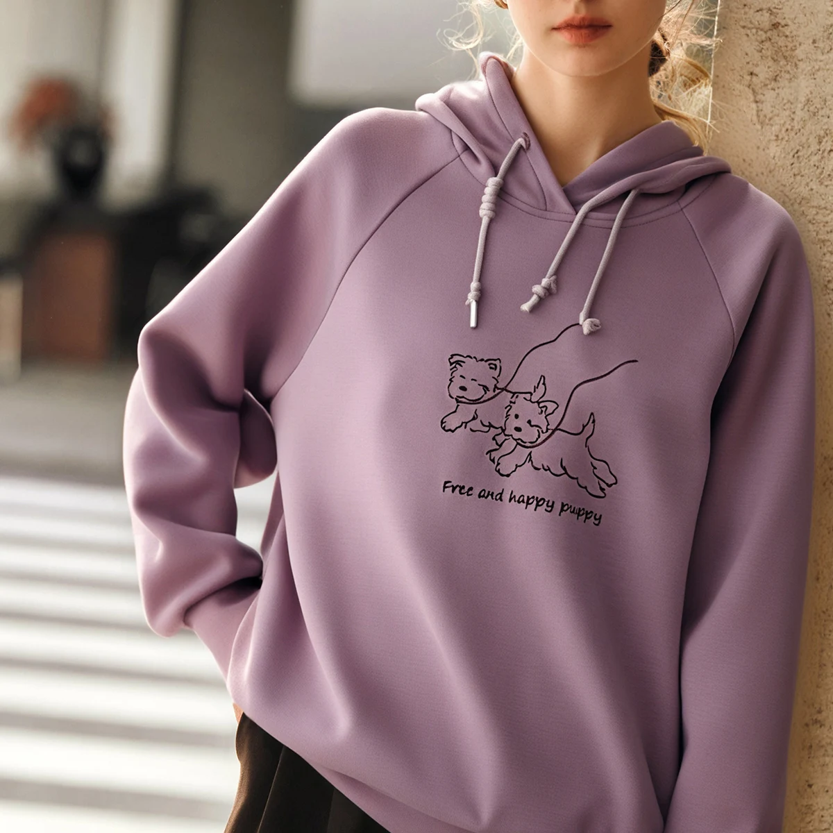 OLrain Women's Hooded Loose Sweater 2025 Autumn New Fun Cartoon Embroidered Tops Fashion Casual Sweatshirts Commute O57QR000695