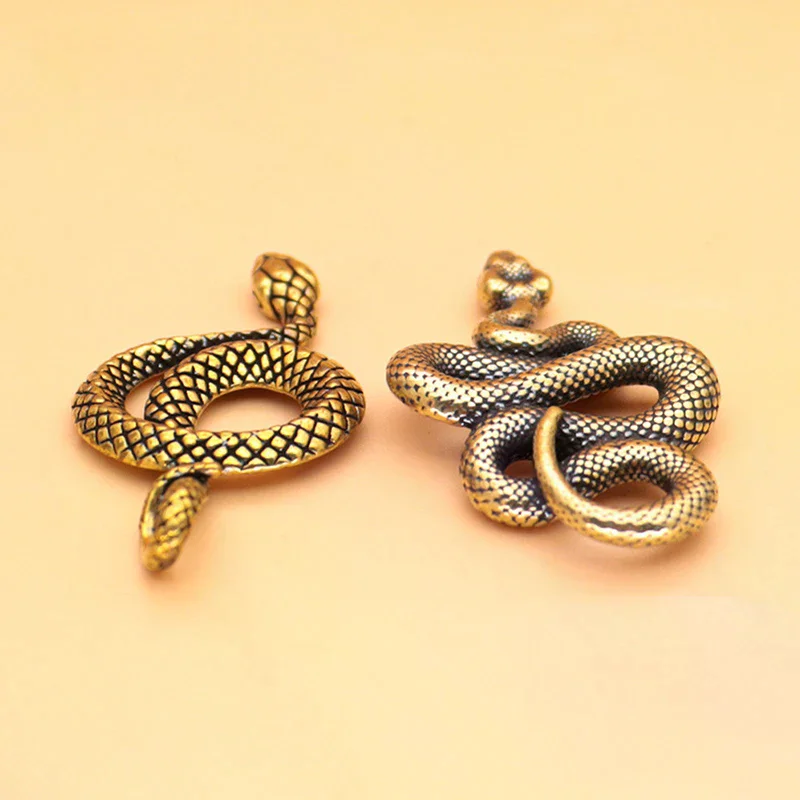 Copper Brass Mini Snake Antique Bronze Decor Figurines For Interior Decoration Desktop Ornament Pure Copper Miniatures Statue