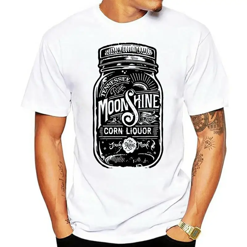 2022 Summer Style High Quality Tops Tee Shirt For Man T-Shirt Barattolo Moonshine Corn Liquor 2014 - Tattoo Slub - O-Neck Tee