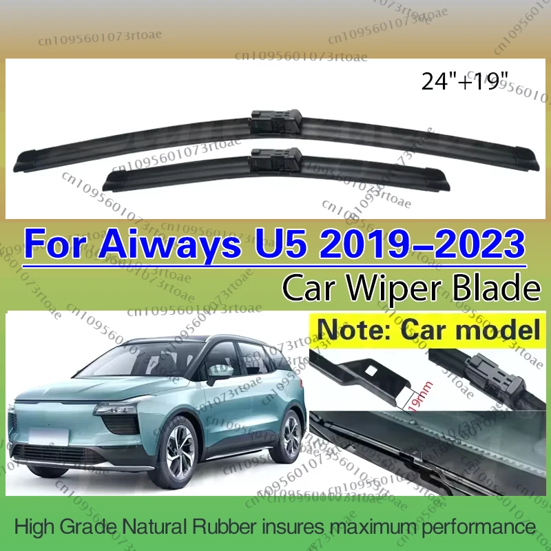 

For Aiways U5 2019-2023 Wiper Front Wiper Blades Windshield Windscreen Clean Window Car Rain Brush Accessories 2021 2022 24"+19"