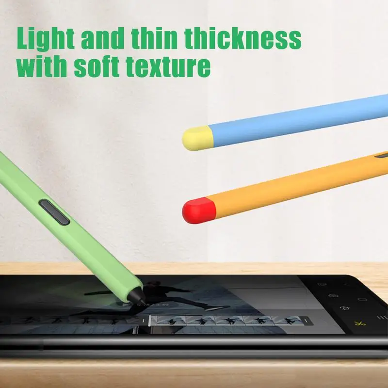 Soft Silicone Pen Case For Sam-sung Galaxys Tab S-Pen | Fruit & Vegetable Color Matching Drop Protection Sleeve Accessories