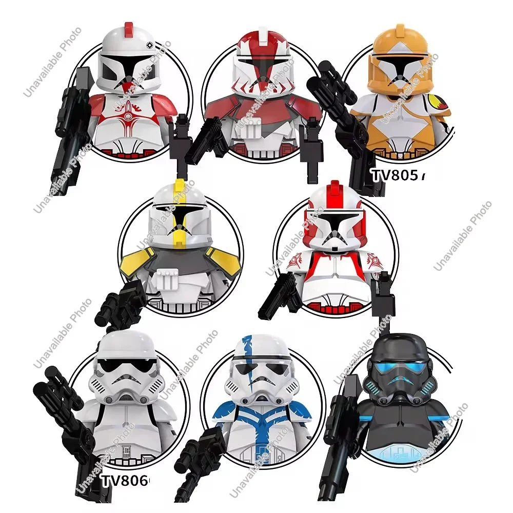 Hot Toys Star Wars Mini Robot Figure Toy Bricks Han Solo Sabine Wren Commander Fox Clone Assembling Doll Building Blocks Gifts