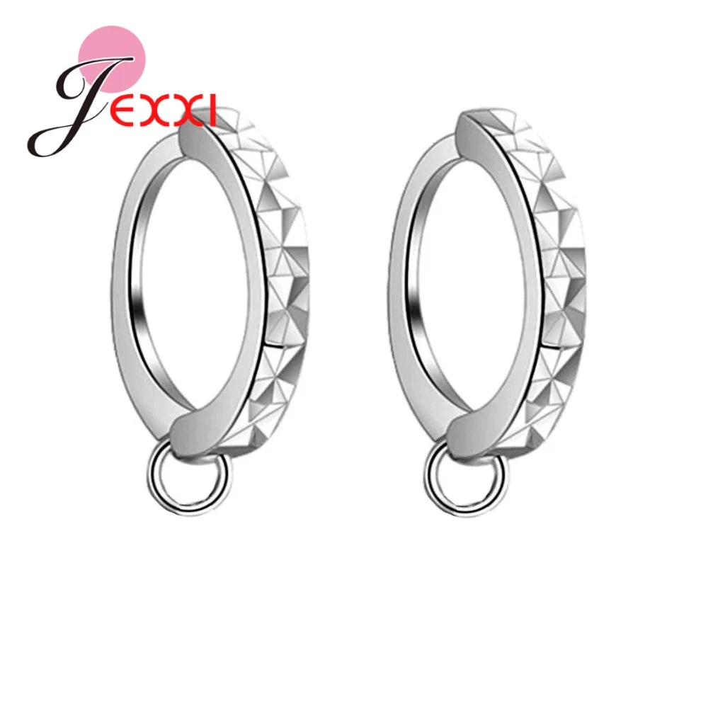 20 PCS/lot Wholesale Price Fashion DIY Accessories Hoop Earrings Real 925 Sterling Silver Findings For Women Fast Shipping