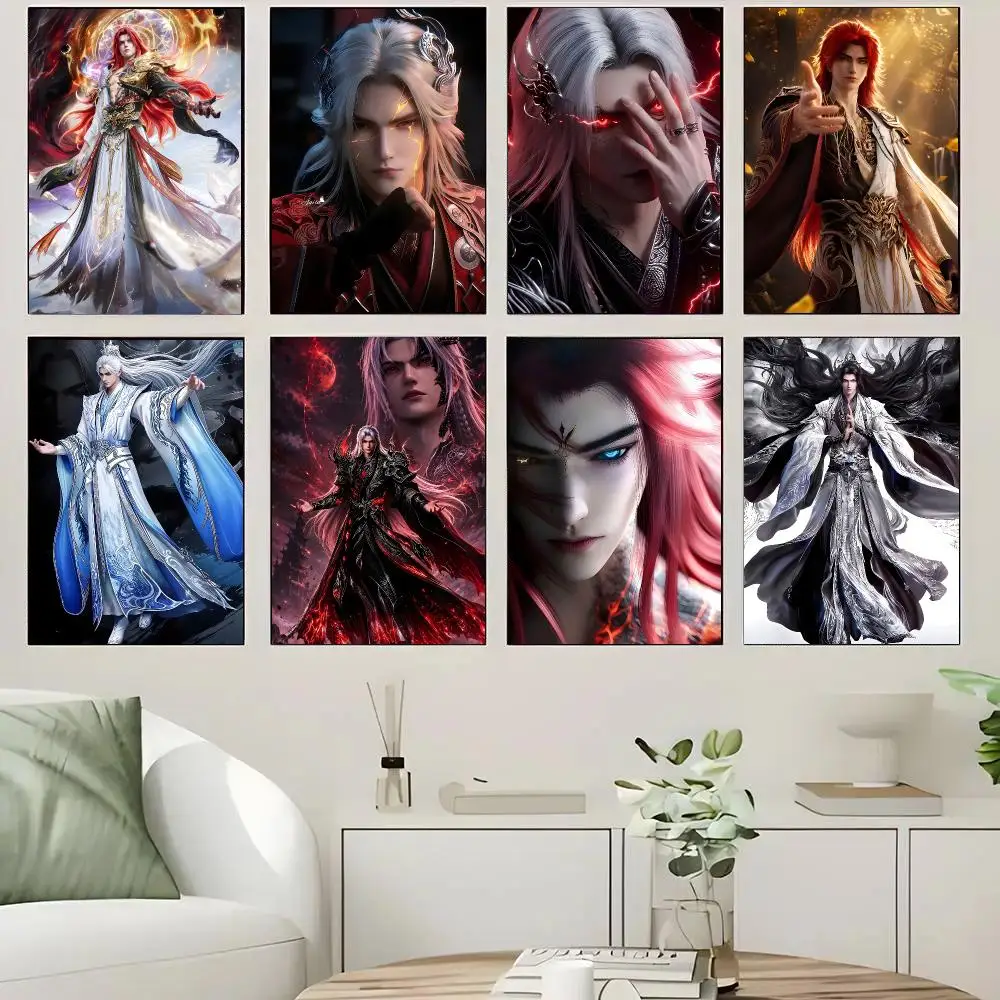 1pc Anime Renegade Immortal Poster Self-adhesive Advanced Aesthetic Printing Paper Wall Art For Living Room Home Decor