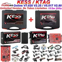 2026 UE Red Kess V2 V5.017 en línea 2,80 KTAG 7,020 2,25 con filtro Murata OBD 2 coche camión ECU Chip Tuning Kit de reparación ilimitado