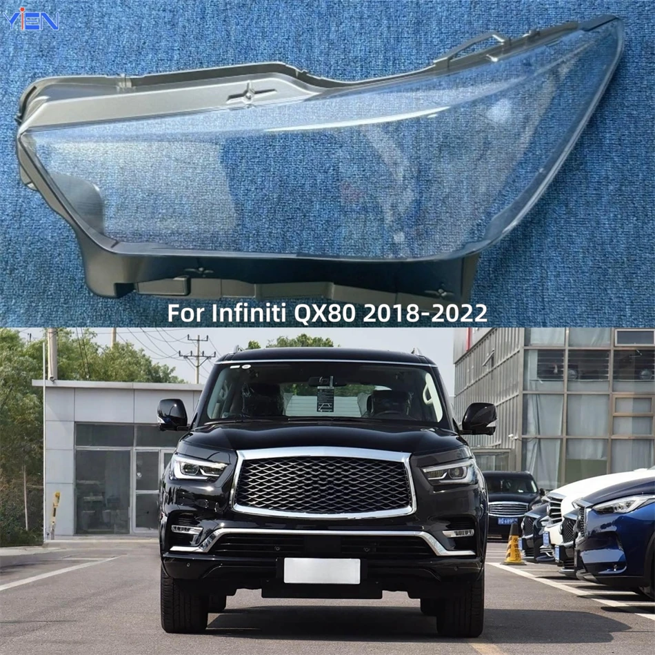 

For Infiniti QX80 2018 2019 2020 2021 2022 Auto Accessory Lampshade Caps Headlamp Car Front Headlight Lens Cover Lights Shell