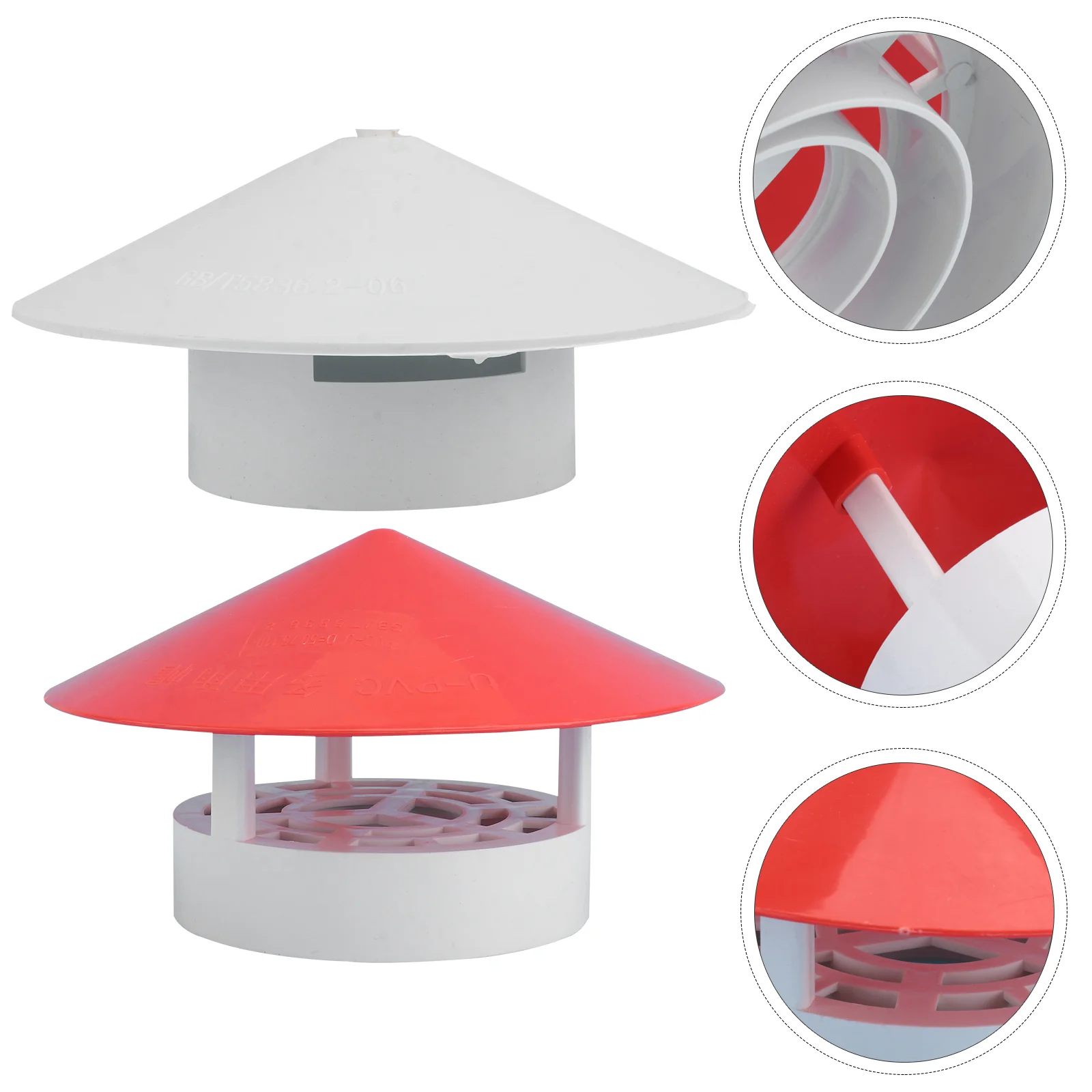 Tapa de ventilación de techo de escape de cocina, sombrero de lluvia de Pvc, accesorio de capó de chimenea, cubierta impermeable para chimenea