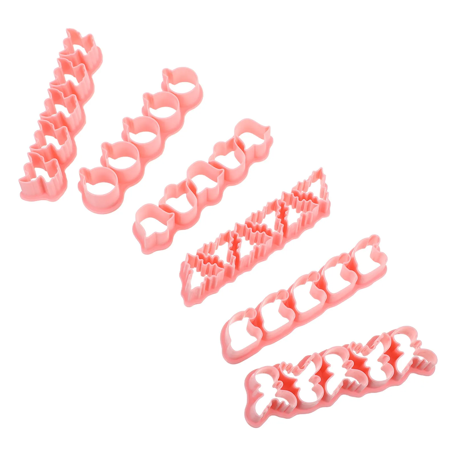 

6Pcs Christmas Cookie Cutters Mini Plastic Multi Shapes Angel Bell Reindeer Snowball Leaf Hat Molds Xmas Party Baking Decoration