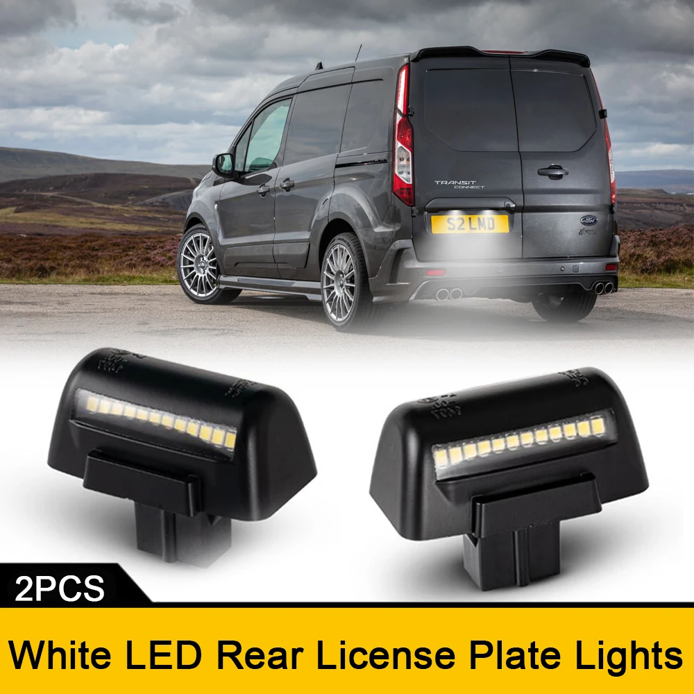 2x Do Ford Transit Connect 2002-2013 Transit MK5 MK6 MK7 1985-2014 6000K Białe tylne oświetlenie tablicy rejestracyjnej LED bez błędów