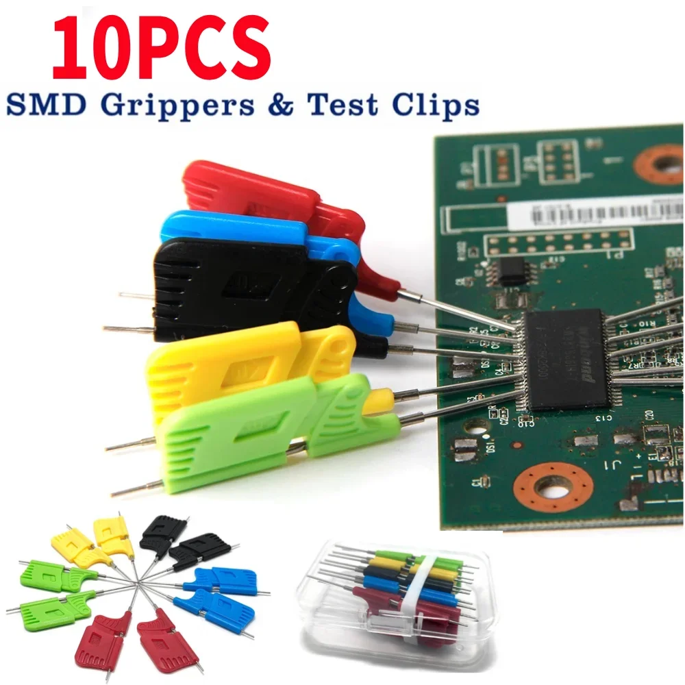 10pcs SDK08 Test Clamp 40V SMD Gripper IC Test Hook Clips Electrical Testing Ultra Small Clip Test Chip Lightweight Connectors