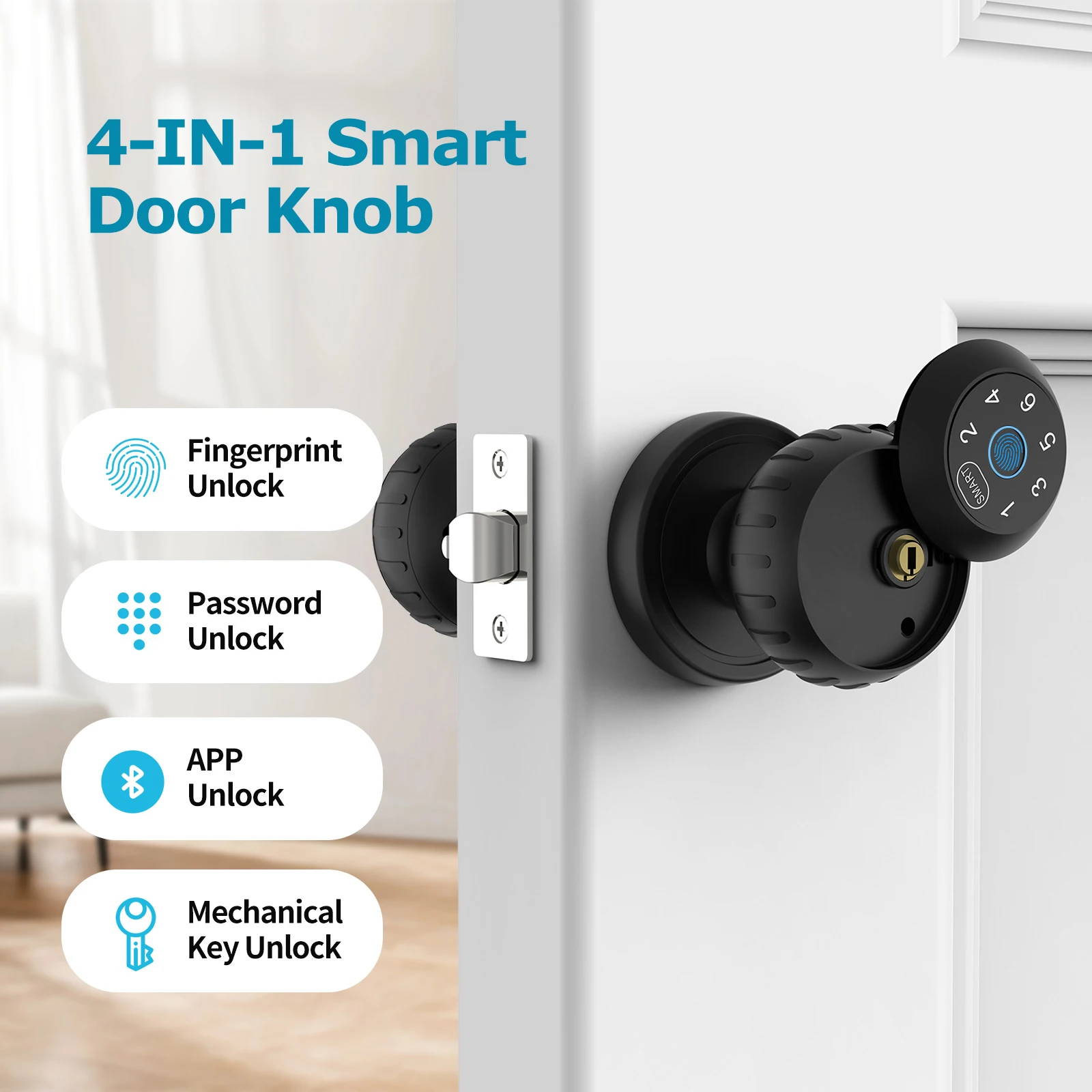 Viladepot Smart Lock Fingerprint Door Lock App Remote Control Passcode Unlock Electronic Touchscreen Keypad Indoor