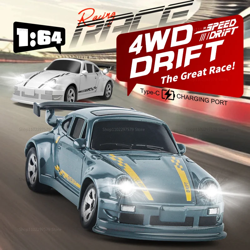 Nuevo KF20 4WD 2,4 GHz RC Mini coche de deriva escala 1:64 Control remoto ciudad carreras juguetes de escritorio regalos para niños adolescentes adultos