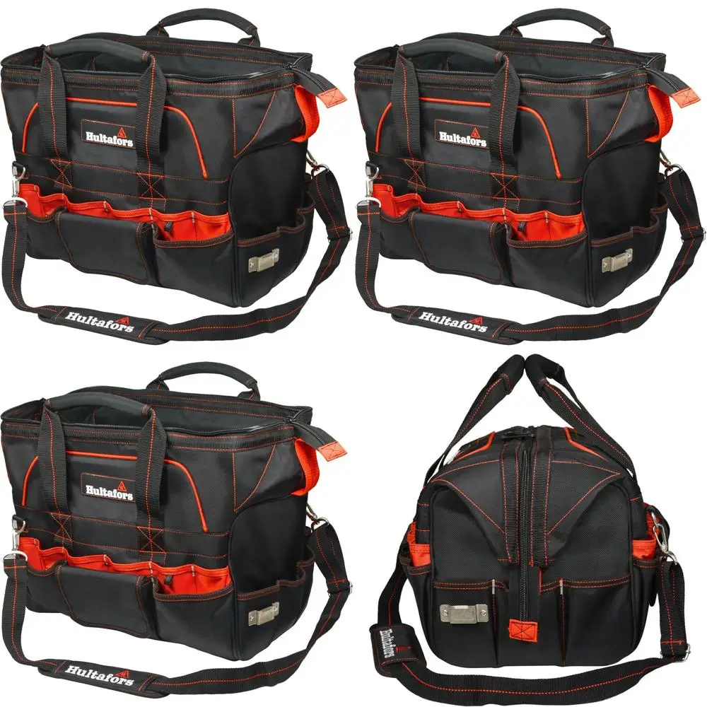 

Heavy-Duty Contractor's Tool Bag with 42 Pockets, Ballistic Polyester, Neoprene Handles, and Adjustable Shoulder Strap