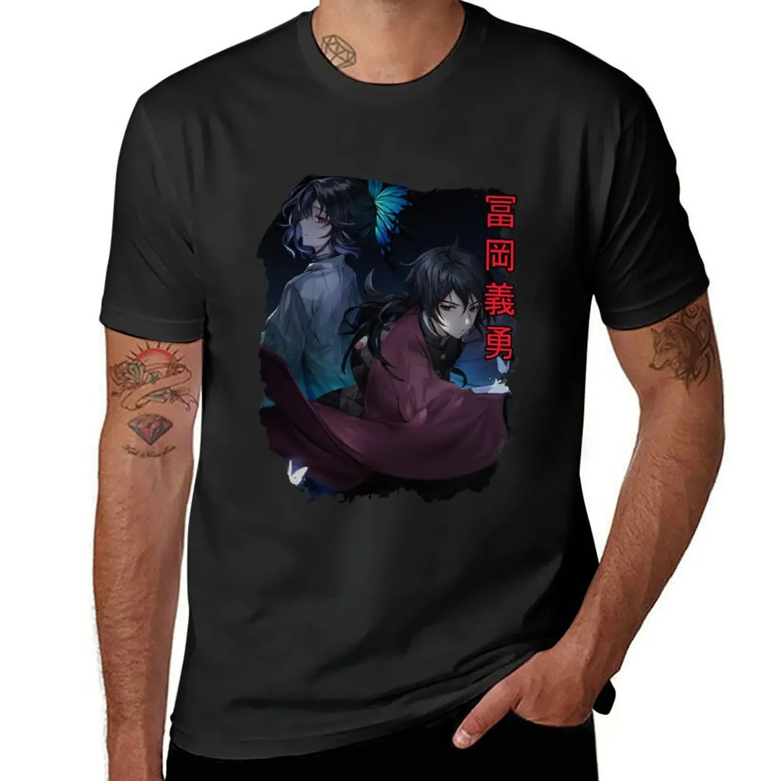 

Tomioka and Shinobu T-Shirt graphic shirts plus sizes valentines clothes tees Men's clothing