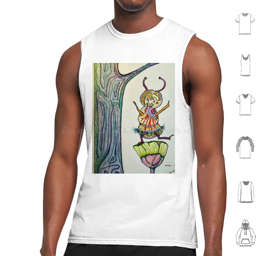 Jazz Dancer Tank Tops Print Cotton Ant Jazz Bug Insect Fun Silly Dance Color Alphonse Mucha Doodle Alebrijes Tassels