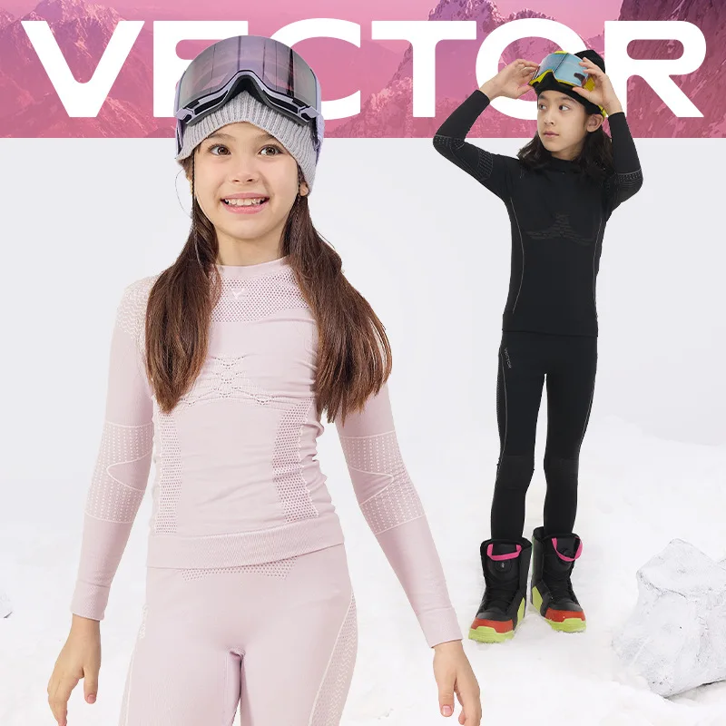 vector-ski-quick-drying-underwear-set-winter-sports-moisture-wicking-soft-solid-o-neck-outdoor-thermal-underwear-boys-girls-sets