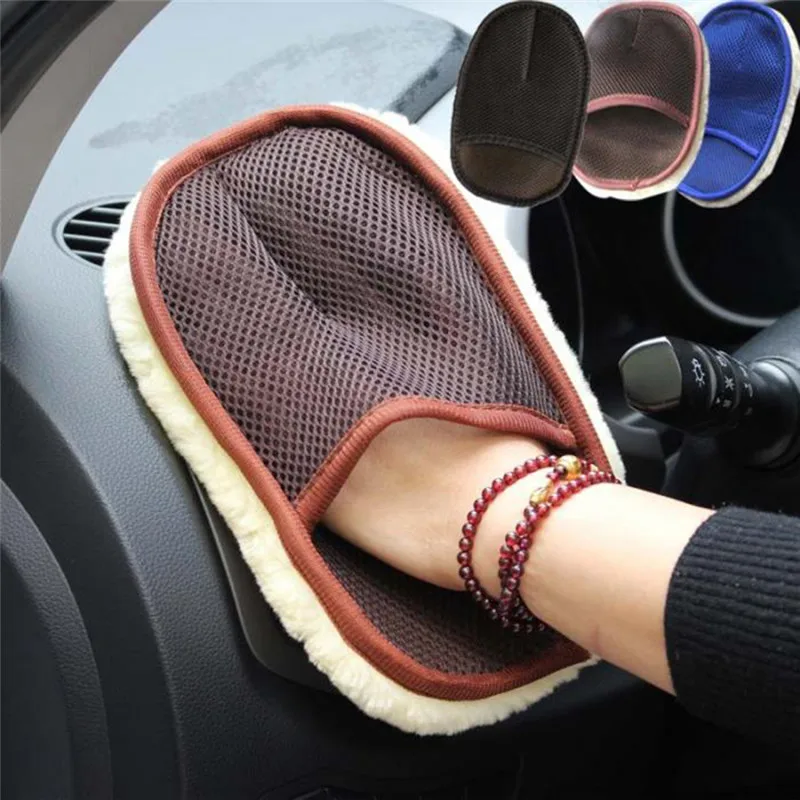 2021 Car Styling Wool Soft Wash Cleaning Glove Accessories for AUDI-A6 Avant HONDA-CIVIC bmw-1 VOLKSWAGEN-JETTA