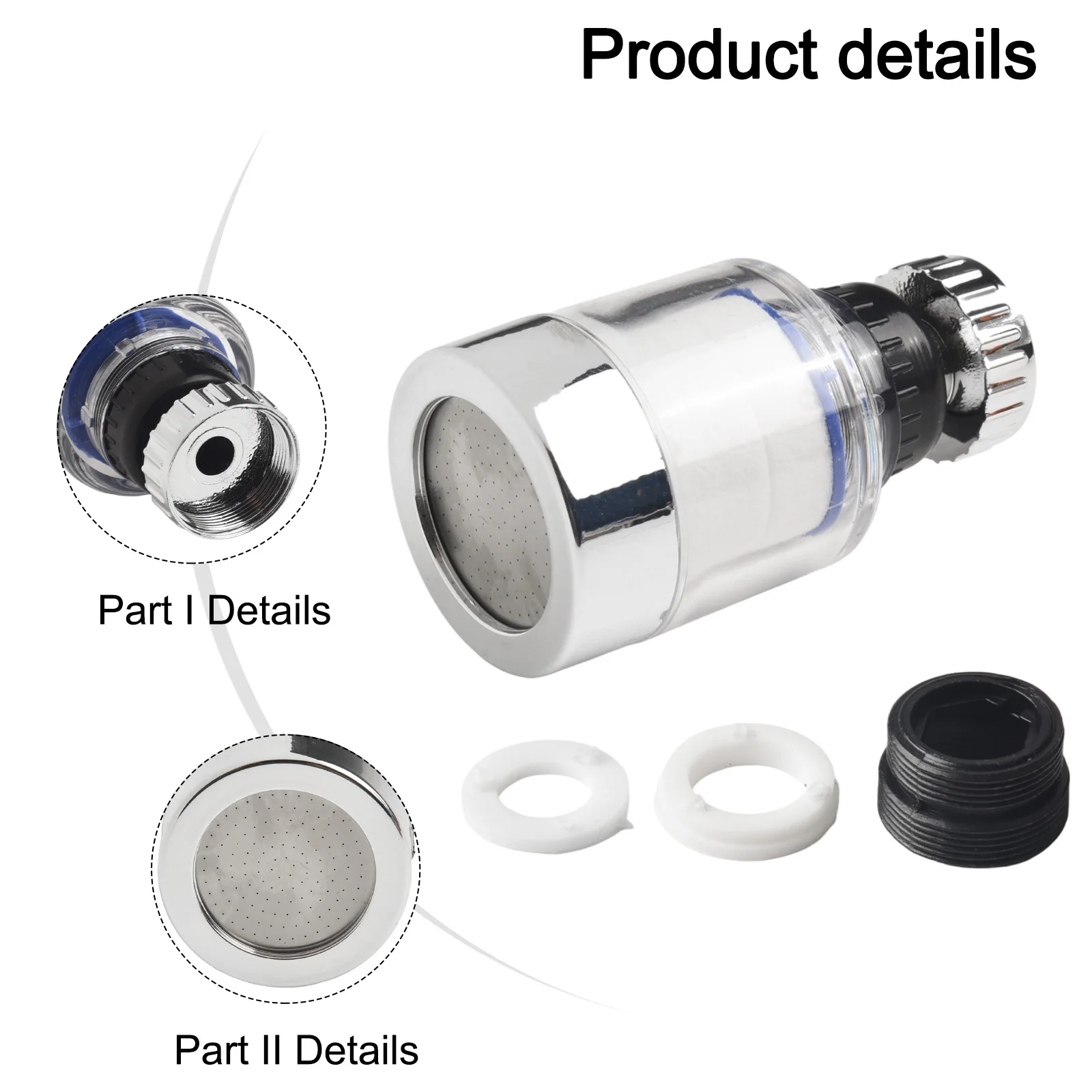 مريحة وعملية لتنقية مياه الاستحمام، فلتر الصنبور، تصميم موفر للمساحة، فلتر الشوائب، فلتر طويل الأمد للمنزل #3