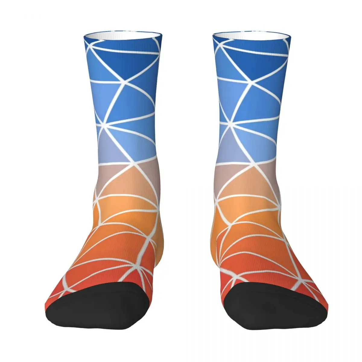 Ombre Geo Print Socks Sunrise Retro Stockings Female Medium Soft Outdoor Sports Socks Autumn Custom Anti-Slip Socks