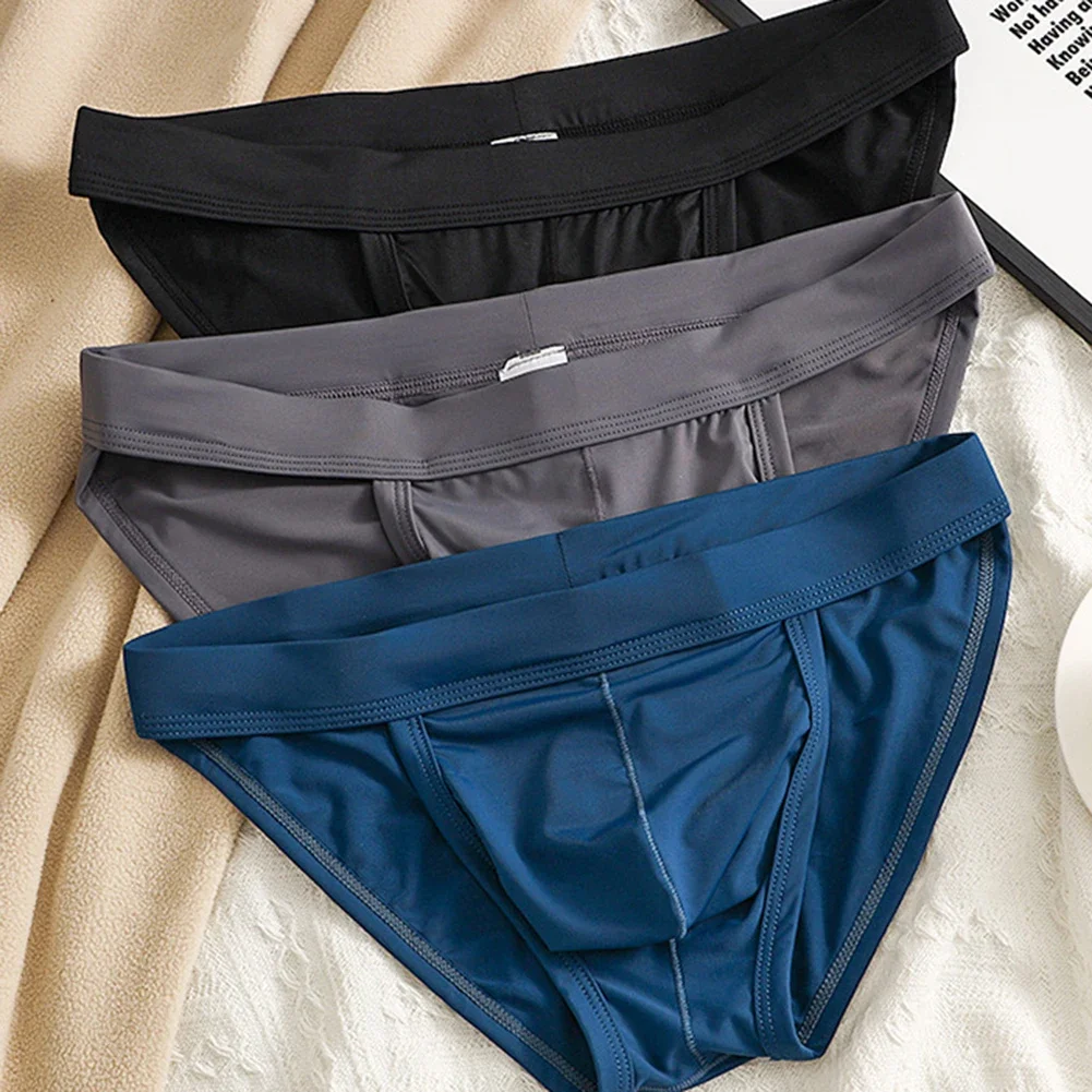 

Men Sexy Bulge Pouch Trunks Ultra-Thin Briefs Underpants Breathable Underwear Elastic Shorts Solid Low Waist Shorts Knickers