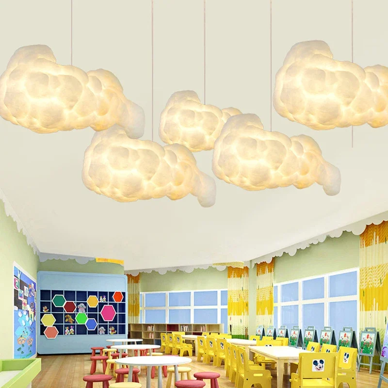 Modern Originality Cloud LED Pendant Lights Living Children Room Lighting Decor Chandelier Indoor Hotel Hanging Lights Fixture