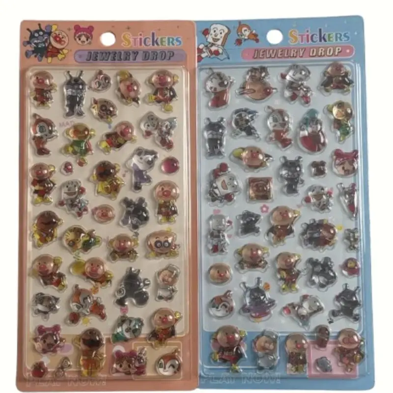 Kawaii Anpanman 3D Relief Sticker Creativity Cartoon Crystal Sticker Diy Phone Case Computer Scrapbook Friendbirthday Gift Toy view 5